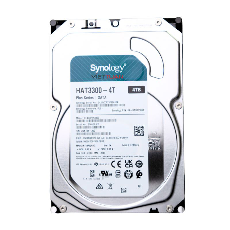 Ổ cứng HDD Synology Plus HAT3300 4TB - Công Nghệ Việt Tuấn - Công Ty TNHH Công Nghệ Việt Tuấn